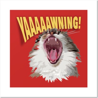 Yawning Persian Cat Posters and Art